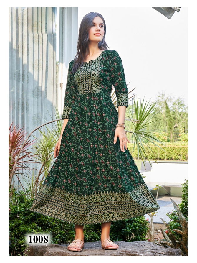 Namrata By Rangjyot Rayon Printed Long Kurtis Catalog